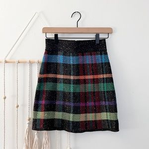 Anthropologie // Cecilia Prado Textured Plaid Mini Skirt